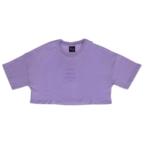 Target Παιδικό σετ Loose Crop Top & Shorts Single Jersey Set ''Awesome'' Target Παιδικό σετ Loose Crop Top & Shorts Single Jersey Set ''Awesome''